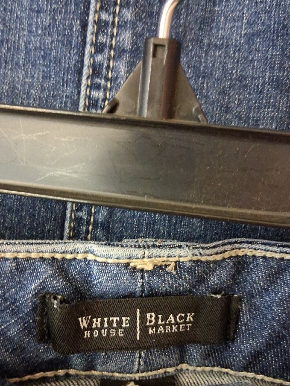 White House Black Market Dark Blue Denim Mini Skirt - Picture 2 of 7